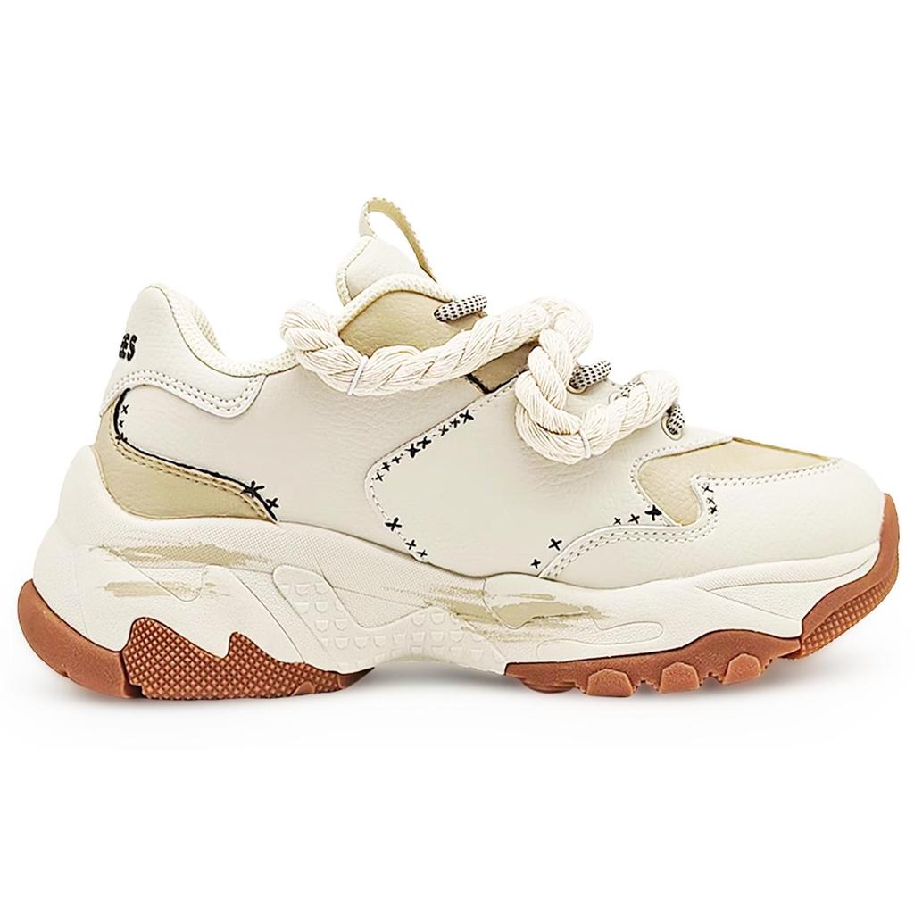 MLB Slip Resistant Support Slip Resistant Support Low Top Chunky Sneakers Unisex Beige Brown Black 3ASHBNA3N-50CRS(Team131-2)