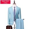 ( Jacket + Vest + Pants ) Boutique Pure Color Mens Business Formal Suit 3Piece Set