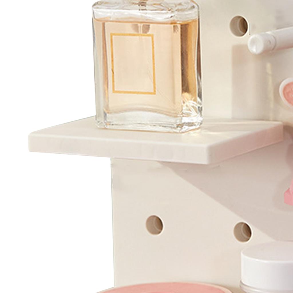 Pegboard Wall Organizer Shelves Punch Free Multifunctional Wall Pegboard Organizer for Doll Gray