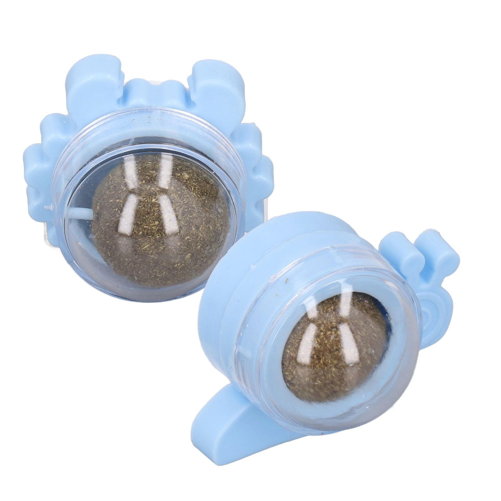 

2Pcs Catnip Ball Crab and Snail Shape Rotatable Interactive Edible Kitty Catnip Wall Ball Toy