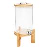Glass Drink Dispenser Wood Stand, Cold Glass Beverage Dispenser for Party, Large Lemonade Dispenser Jar Spigot, 1/2 Gallons