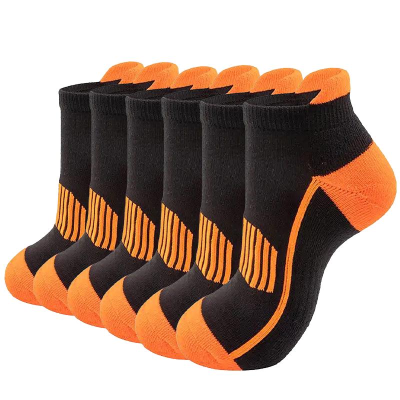 6 Pairs Women's Color Blocked Sport Socks Breathable Casual Low Cut Athletic Ankle Socks for Gym Running