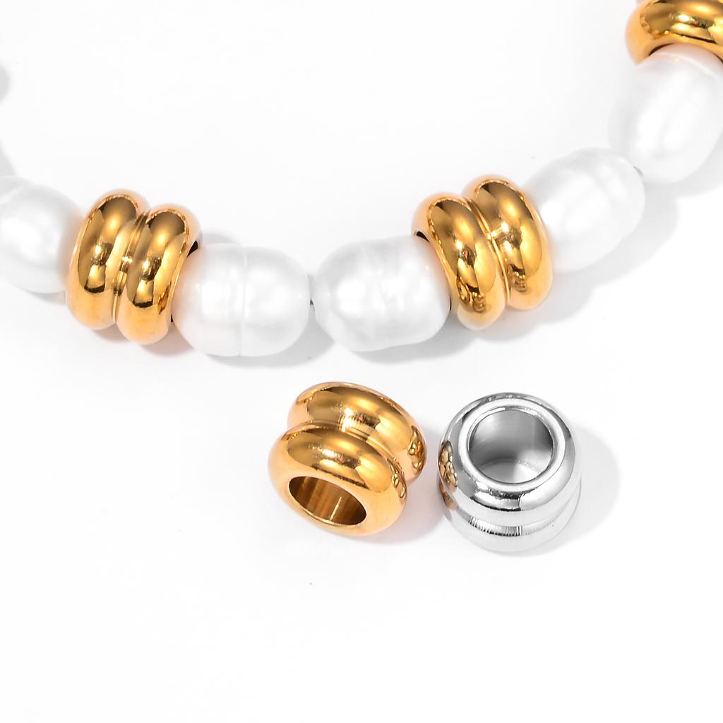 Wholesale 20pcs 2.5/3/4/5/6mm Stainless Steel Big Hole Loose Beads Spacer Beads for DIY Jewelry Making