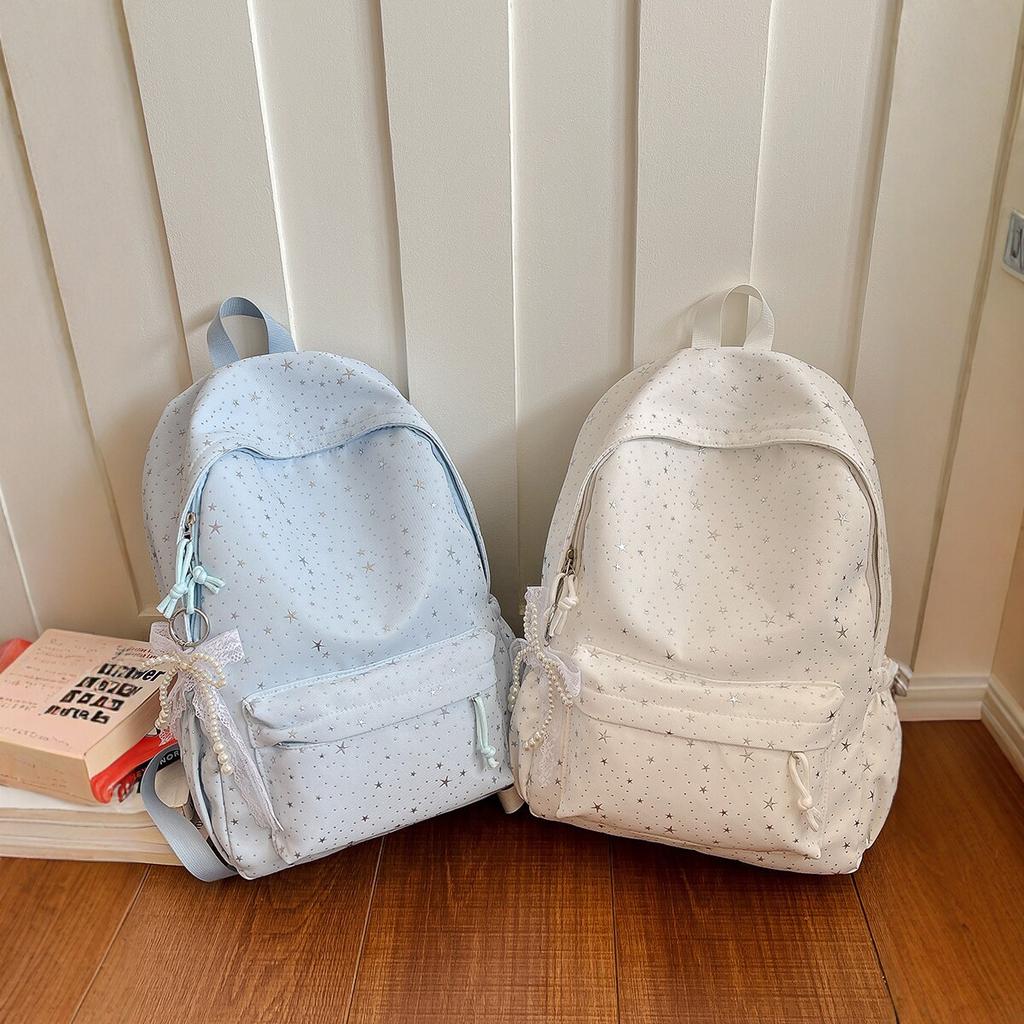 Schoolbag Korean Star Printed Backpack Female Student Large Capacity Light Commuter School Bag High Value Casual Backpack