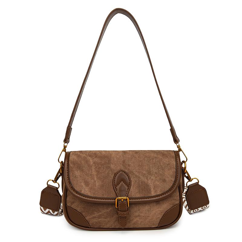 Genți de umăr pentru femei, cu design retro, geantă de mesager Tendință 2024, toamnă iarnă, cu buzunar pătrat, o geantă maro, ocazională, pentru femei