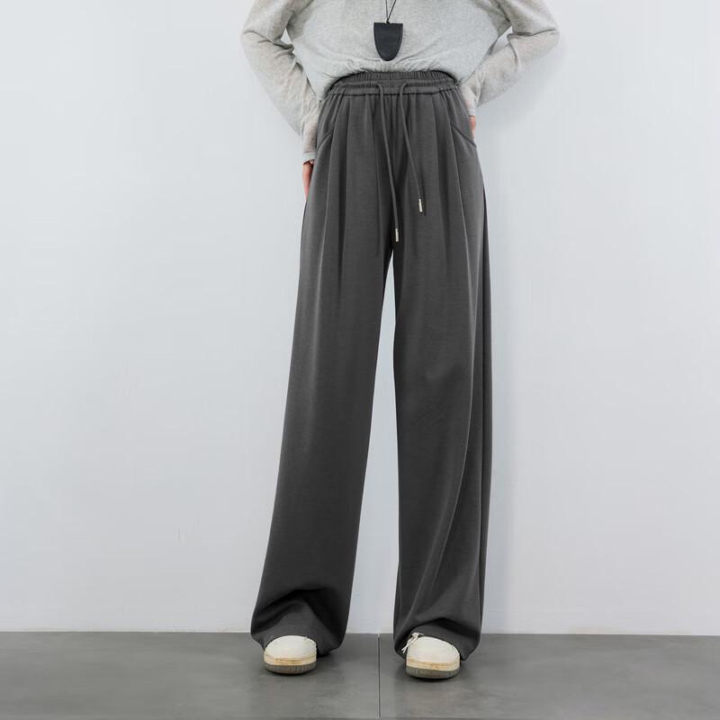 Sancai 2025 Autumn Loose High-Waist Wide-Leg Pants