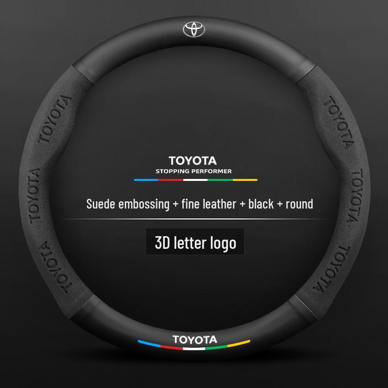 Toyota Suede Steering Wheel Cover for Highlander, Camry, Crown, Corolla, RAV4, Avalon, Levin