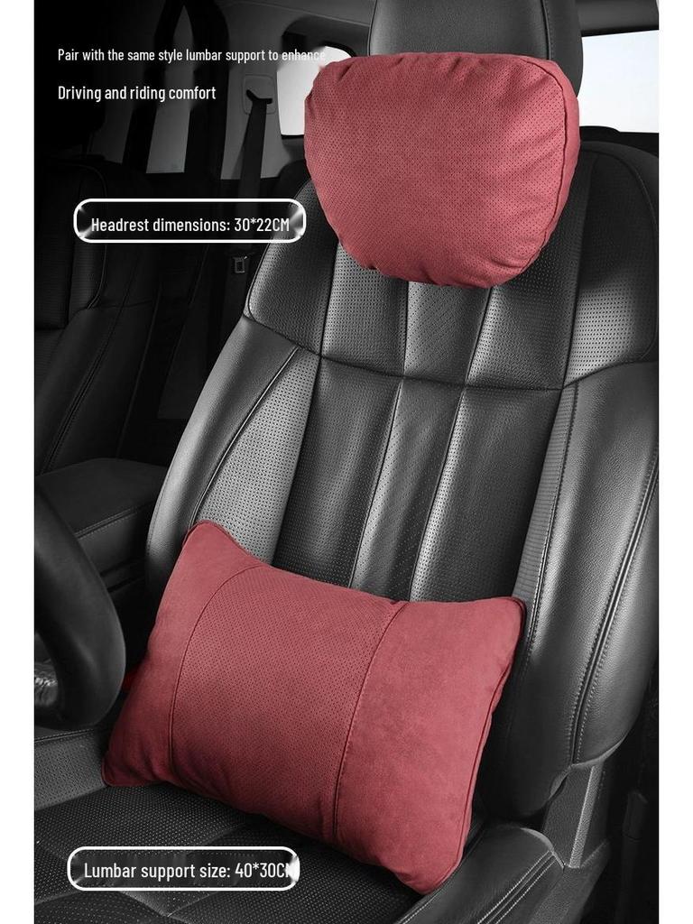 Maybach Car Headrest and Lumbar Support Pillow Set