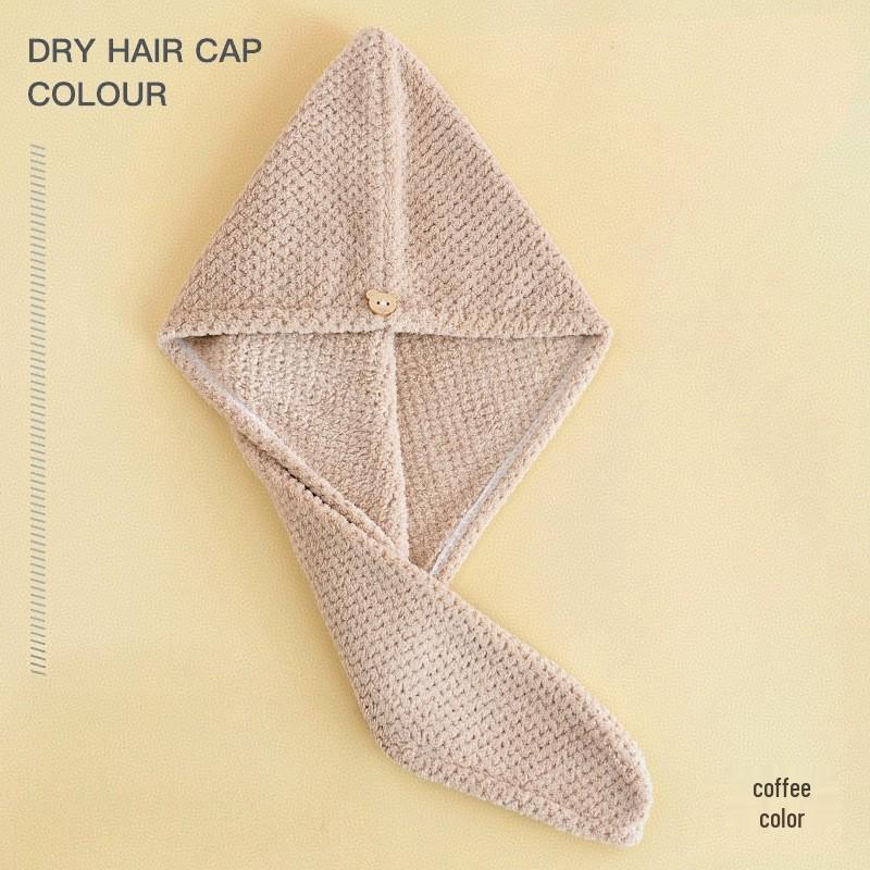 Coral Fleece Quick-Drying Hair Towel Hat - Women's Thick, Super Absorbent, No Shedding, Fast Drying Shower Cap.