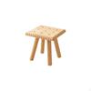 Houten Kruk, Moderne Ruimtebesparende Voetensteun, Multifunctionele Poef Hout Vierkant Biscuit