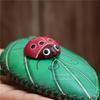 First Layer Cowhide Creative Tree Leaf Seven Star Ladybug Mini Change Bag Tree Leaf Key Bag Hand Bag Hand Bag