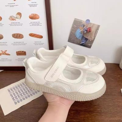 2025 Summer Roman Velcro Mary Jane Shoes New Mesh Breathable Versatile Sports Casual White Shoes Women's Shoes