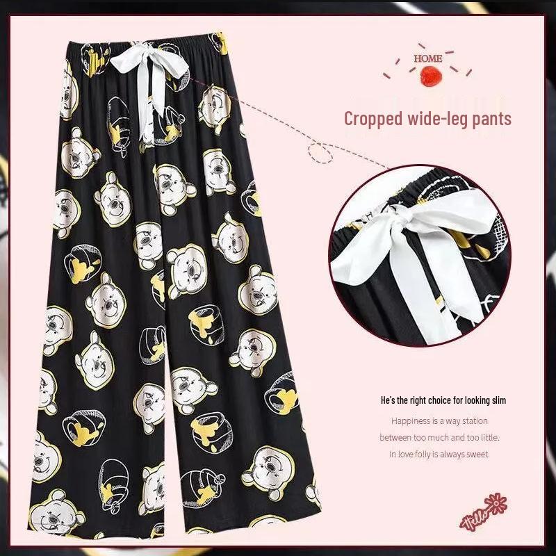 

Жіночі бавовняні та шовкові штани великого розміру з широкими штанинами - Дев ятиточкові повсякденні для дому та вулиці Extra Large (120-160 lbs)