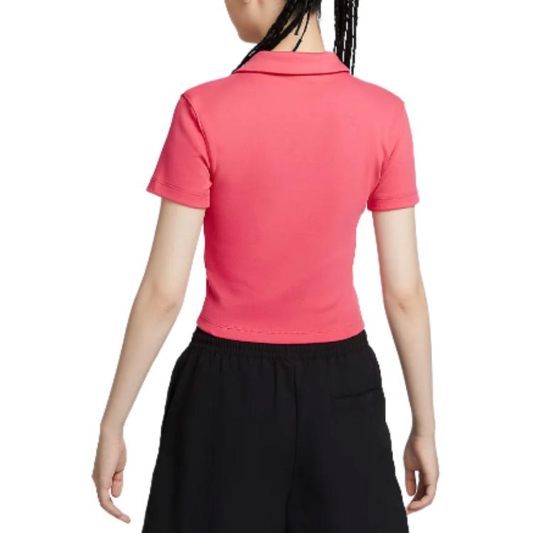 Nike Sportswear Essentials Series Slim Fit Polo Comfortable Soft Short Sleeve Regular T-Shirt Women Tops Purple White DV7885629