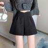 Starry Sky Sequin High-Waist Wide-Leg Woolen Shorts for Petites