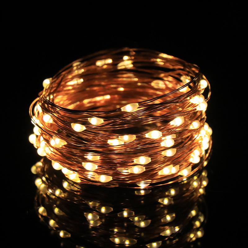 Solar Copper Wire LED String Lights - 8 Modes, Outdoor Waterproof, Colored Garden & Christmas Decoration Lights