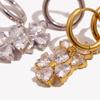 Personalized Stainless Steel Plated 18K Gold Earrings Exquisite Flower Design Women's Jewelry Gift