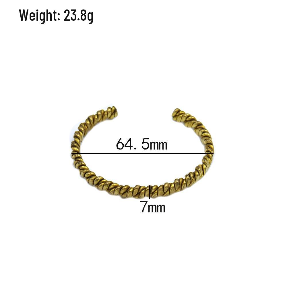 New Style Brass Double-Strand Twisted Cable Forest Bracelet - Unisex C-Shaped Wristband