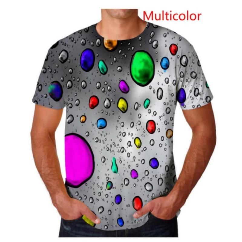 Unisex 3D Printed Water Droplet T-shirt Funny Short Sleeved T-shirt