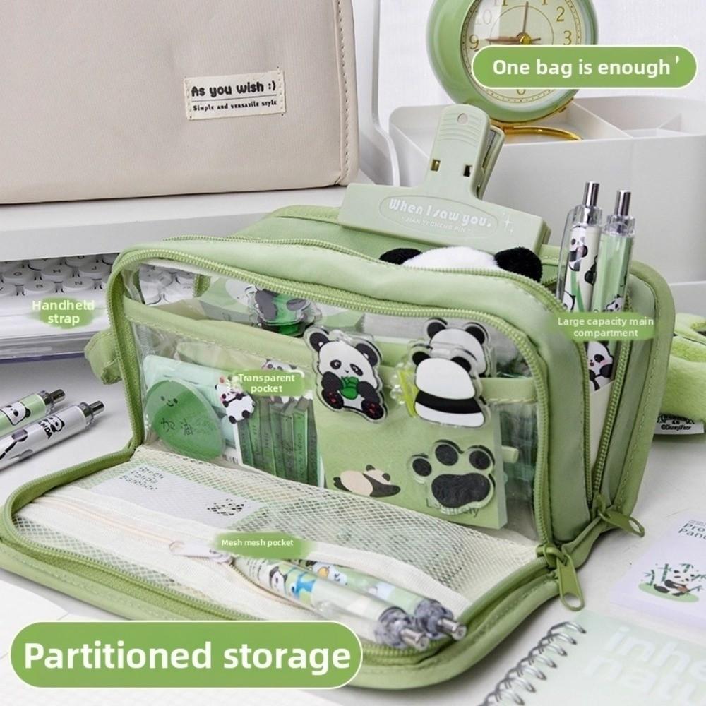 Large Capacity Pencil Case Solid Color Cosmetic Bag Durable Pen Bag Organizer  Boys Girls