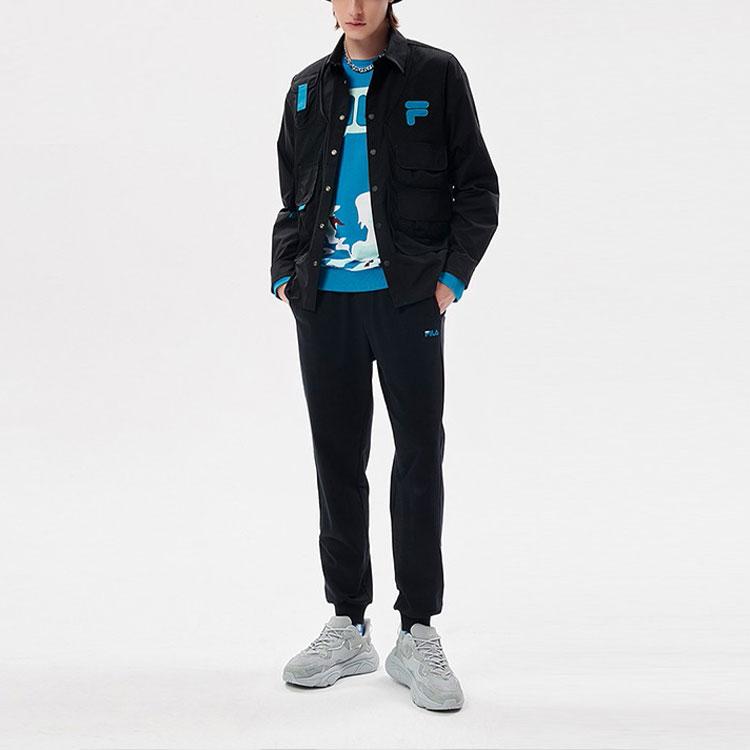 Fila Fusion Giacca Casual da Esterno con Blocchi di Colore, Lettere, Tasche Multiple, Utility Uomo Giubbotti Nero T11M133402F-BK