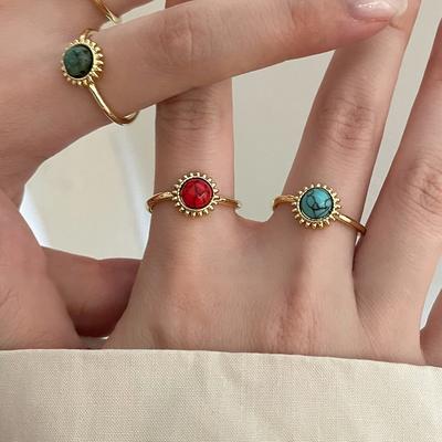 Vintage runde ringer for kvinner utsøkt palassstil pekefingerring luksuriøs temperament åpen ring trendy estetiske smykker