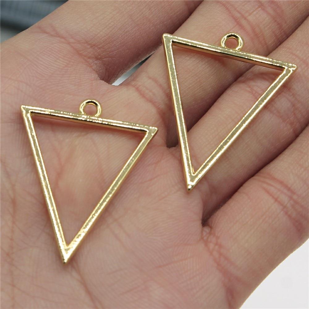 

2 шт. подвески треугольники высокого качества KC золотого цвета 27x35 мм ювелирные изделия из металлического сплава аксессуары «сделай сам» для изготовления сережек