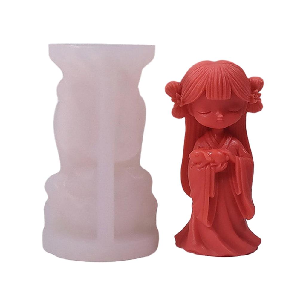 3D Girl Silicone Candle Mold DIY Epoxy Resin Molds Desktop Ornament Crafts Cake Decorating Tool Home Decorations