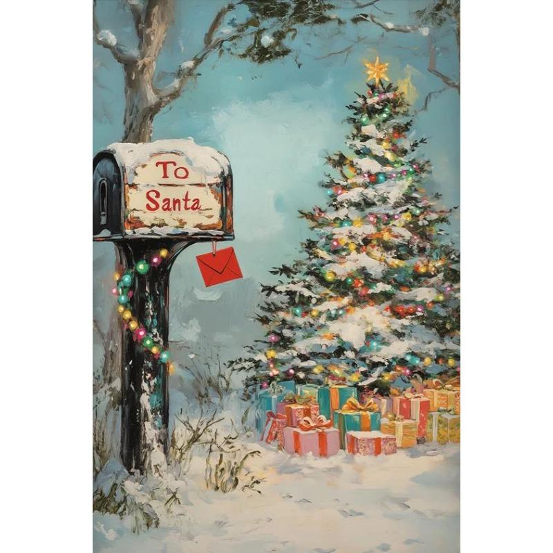 Winter Christmas Wall Art Poster Home Bedroom Living Room Decoration Canvas Painting Christmas Party Decoration Gift Posters