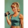 Poster and Print Canvas Painting Body Building Weightlifting Wall Art Picture for Gym Room Decor Retro Girl Exercise Fitness
