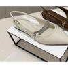 [] Mary Jane Single Shoes Women's Summer New Pointed Flat Bottom Metal Chain Sandals