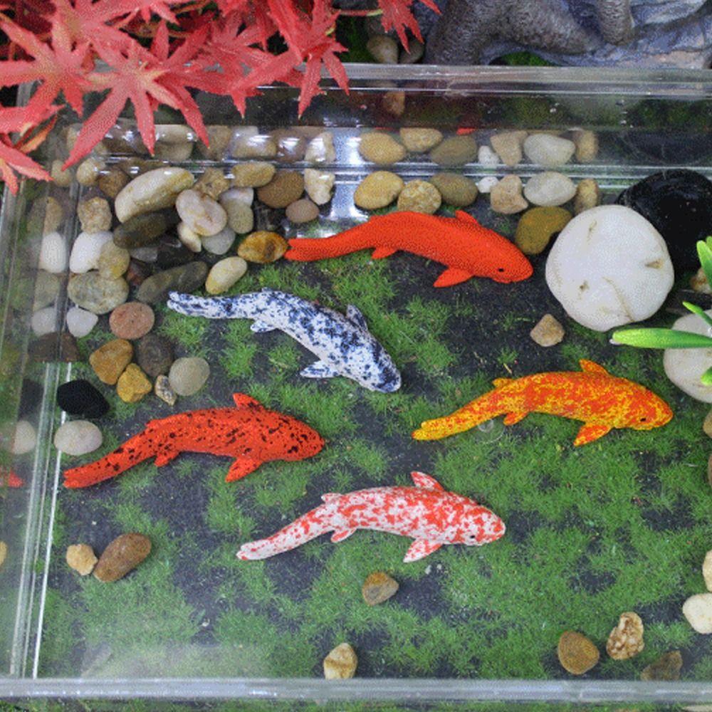 Cartoon Mini Koi Fish Ornament Resin Crafts Small Fish  Statue Kids Gift Carp Figurines  Aquarium