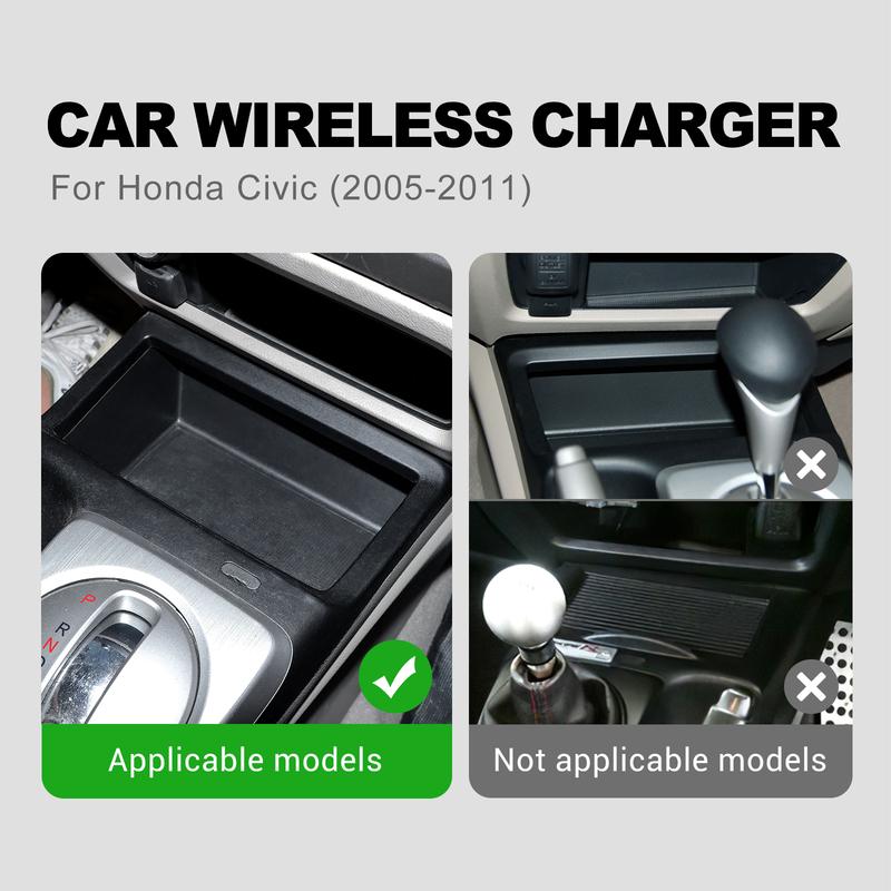 For Honda Civic 8th 8gen 2005 2006 2007 2008 2009 2010 2011 Car Wireless Charger Mobile Phone Charging Holder 15W Charger Board