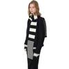 Winter new striped knitted scarf women's warm and versatile couple wool long scarf