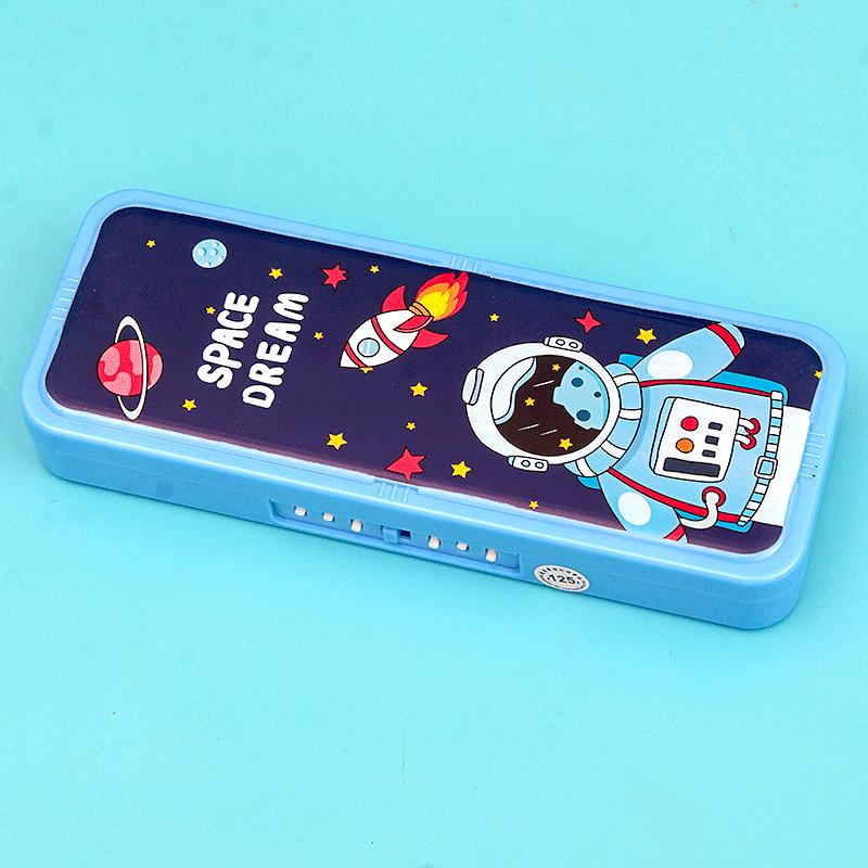 2024 New Cute Primary School Student Stationery Box Children's Multi-Function Lock Stationery Box Kindergarten Pencil Box