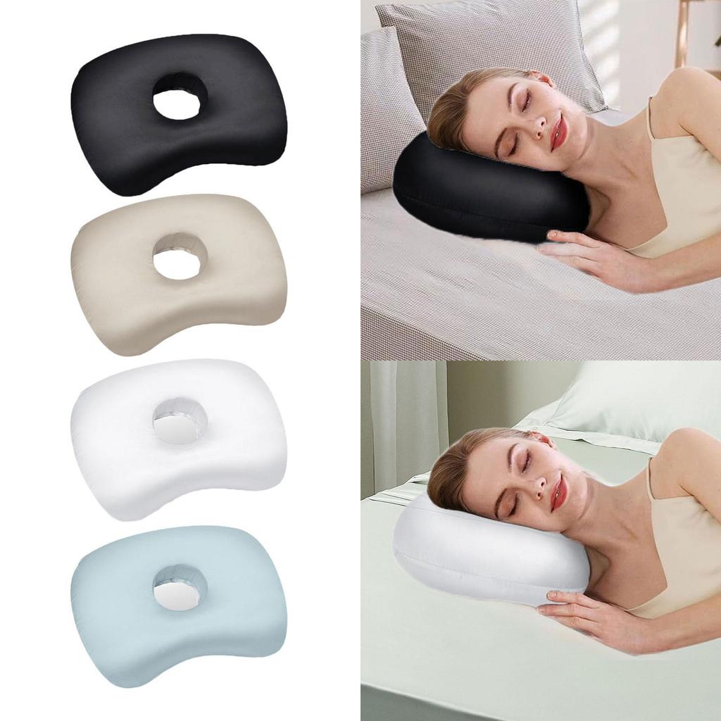 Ear Piercing Pillow with Ear Hole Design for Side Sleepers Comfortable Sleeping Pillow for Bedroom Office Travel
