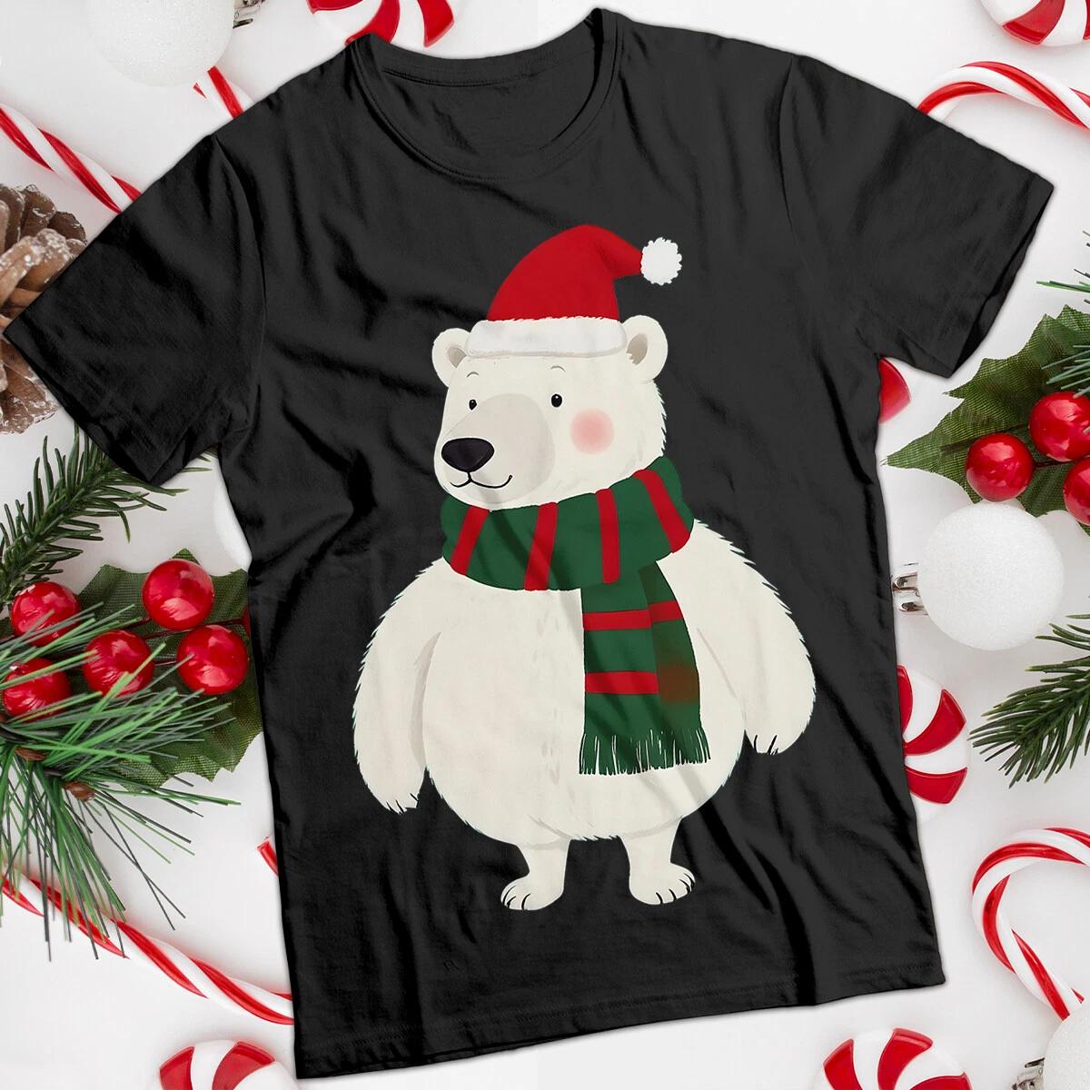 and  Cute Polar Bear Christmas T-Shirt Tee 120