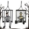With Cage Flashing Light Sound Doll Halloween Talk Ghost  Haunted House Horror Party Props