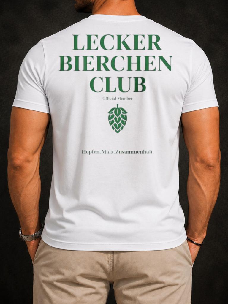 Minimal Lecker Bierchen Back Tee Green Club Typography Hop Icon And Hopfen Malz Zusamhalt Words Unisex All TShirt