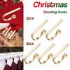2/3Pcs  Stockings Hangers Metal Christmas Sock Hook HangerMantelpiece Xmas Stocking Clips Adjustable Party Christmas Supplies