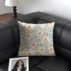 Simple And Elegant Flowers Cushion Cover Natural Linen Organic Fabric DoubleSided Printing Sofa Home Decor Gift Pillow Case
