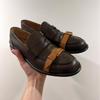 British style niche color matching belt buckle loafers women's spring and autumn new versatile low-heeled flat-soled small leather shoes single shoes