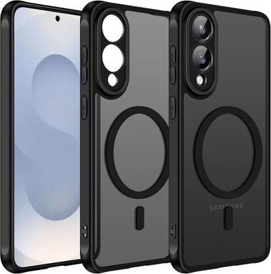 Protective Case - BOOLING - for Samsung Galaxy S25 Edge - Black - Magnetic Ring - Camera Protection