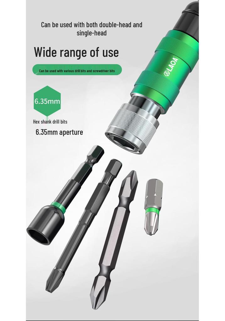 Universal Multi-Angle Bit Extension Adapter for Electric Screwdrivers