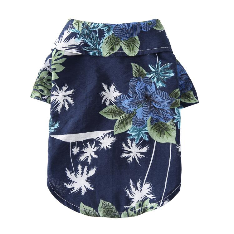 Spring and Summer Daisy Print Shirt Pet Hawaiian Shirt Pet Dog Clothes Pet Dog Beach Plaid Shirt
