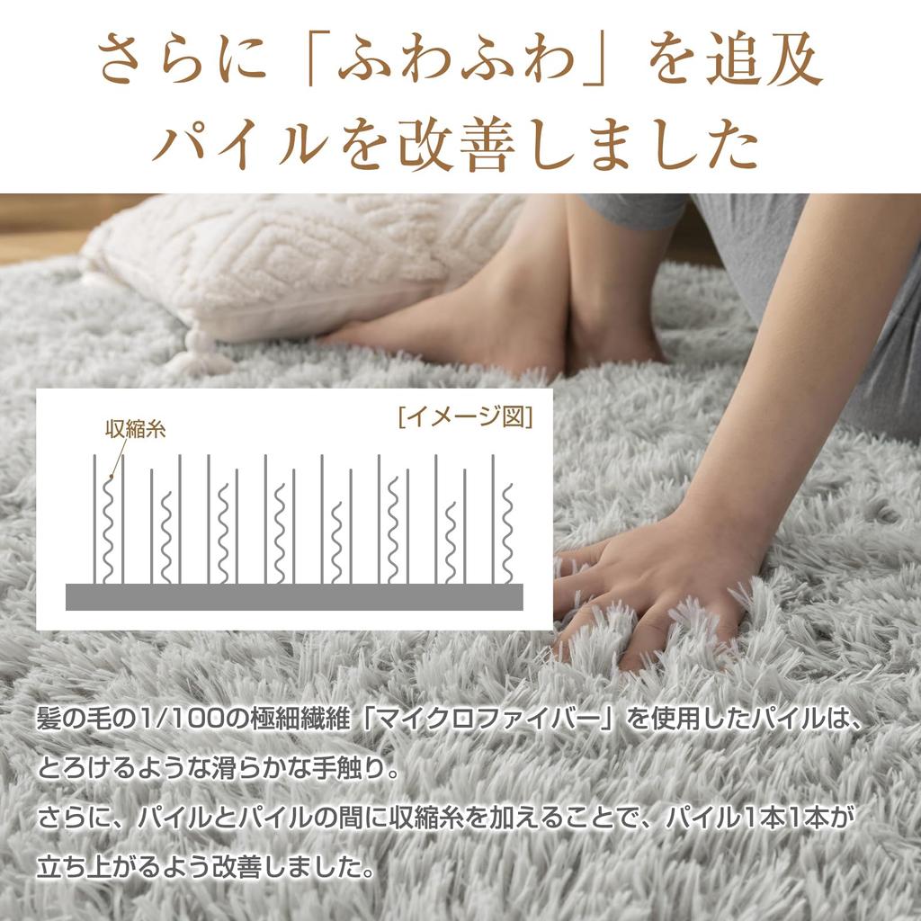 Softime Carpet Rug Shaggy Rug 185 X 185cm 2 Tatami Washable All Season Rug Antibacterial Odor Resistant Mite Resistant Fluffy Living Mat Floor Heating
