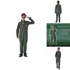 Top Gun pilots tērps Halloweena kostīms bērniem un pieaugušajiem Maverick Cosplay tērps ar saulesbrillēm un vārda zīmi