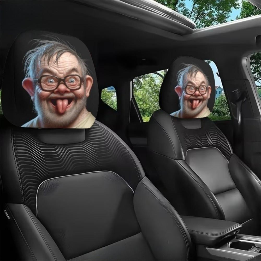 2PCS 2 Pcs Set Car Seat Headrest Protector Universal Fit Auto Head Rest Cover  Vehicle Seat Decor