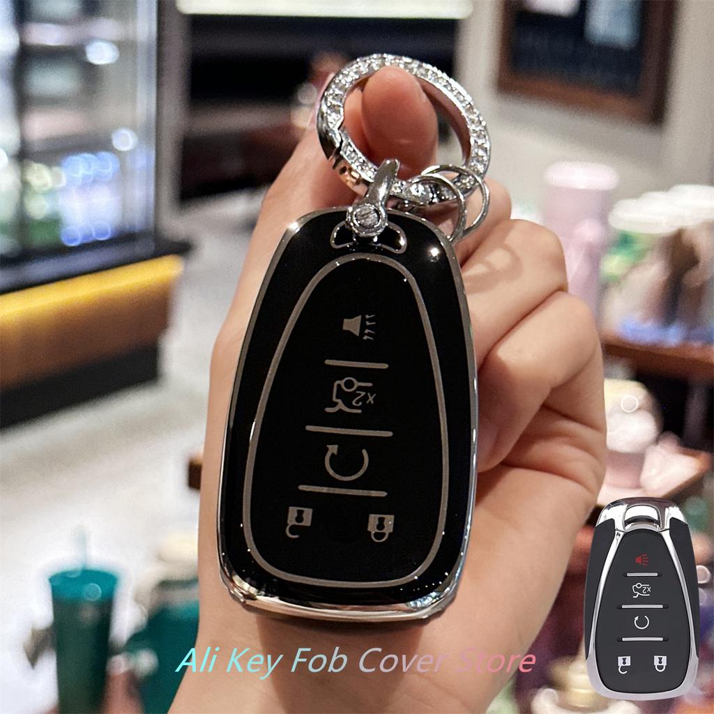Key Fob Cover with Keychain Lanyard for Chevy Malibu Camaro Blazer Cruze Sonic Volt Equinox Spark Remote Key Vehicle Accessories