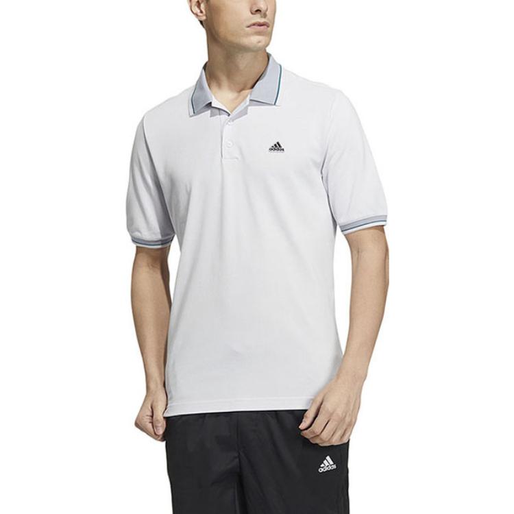 adidas Polo Shirts Men's White Polo Collar Moderate Straight Fit HS4391